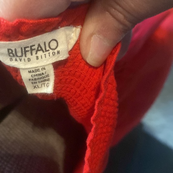 Buffalo David Bitton Red Button Up Linen MIDI Dress size xl - Picture 5 of 10